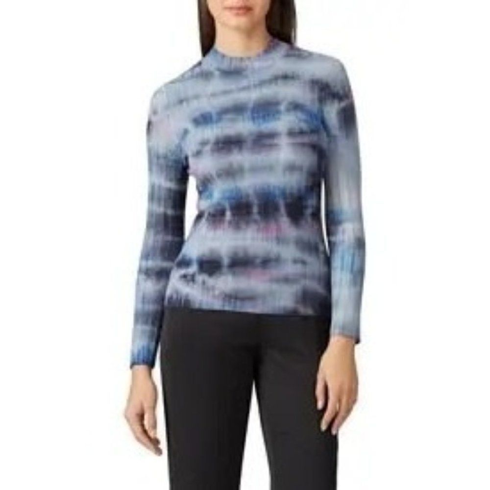 Ply-Knits Printed Fukase Sweater Ribbed Tie-Dye Size L